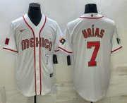 Wholesale Cheap Men's Mexico Baseball #7 Julio Urias Number 2023 White World Baseball Classic Stitched Jerseys