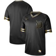 Wholesale Cheap Nike Tigers Blank Black Gold Authentic Stitched MLB Jersey