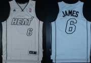 Wholesale Cheap Miami Heats #6 LeBron James Revolution 30 Swingman White Big Color Jersey