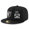 Wholesale Cheap Oakland Raiders #52 Khalil Mack Snapback Cap NFL Player Black with Silver Number Stitched Hat