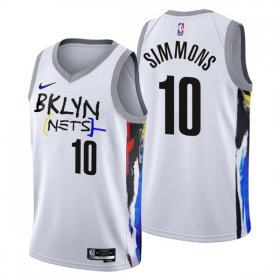 Wholesale Cheap Men\'s Brooklyn Nets #10 Ben Simmons 2022-23 White City Edition Stitched Basketball Jersey
