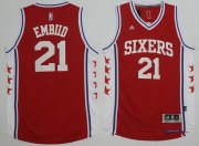 Wholesale Cheap Men's Philadelphia 76ers #21 Joel Embiid NEW Red Stitched NBA Adidas Revolution 30 Swingman Jersey