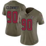 Wholesale Cheap Nike Texans #90 Jadeveon Clowney Olive Women's Stitched NFL Limited 2017 Salute to Service Jersey