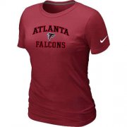 Wholesale Cheap Women's Nike Atlanta Falcons Heart & Soul NFL T-Shirt Red