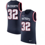 Wholesale Cheap Nike Patriots #32 Devin McCourty Navy Blue Team Color Men's Stitched NFL Limited Rush Tank Top Jersey