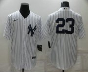 Wholesale Cheap Men's New York Yankees #23 Don Mattingly White No Name Stitched MLB Nike Cool Base Jersey