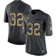 Wholesale Cheap Nike Browns #32 Jim Brown Black Men's Stitched NFL Limited 2016 Salute to Service Jersey