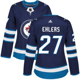 Wholesale Cheap Adidas Jets #27 Nikolaj Ehlers Navy Blue Home Authentic Women\'s Stitched NHL Jersey