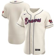 Wholesale Cheap Atlanta Braves Men's Nike Cream Alternate 2020 Authentic Official MLB Team Jersey