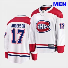 Wholesale Cheap Men\'s Montreal Canadiens #17 Josh Anderson 2020-21 Away White Breakaway Player WhiteJersey