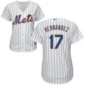 Wholesale Cheap Mets #17 Keith Hernandez White(Blue Strip) Home Women's Stitched MLB Jersey