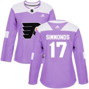 Wholesale Cheap Adidas Flyers #17 Wayne Simmonds Purple Authentic Fights Cancer Women's Stitched NHL Jersey