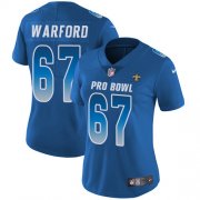 Wholesale Cheap Nike Saints #67 Larry Warford Royal Women's Stitched NFL Limited NFC 2019 Pro Bowl Jersey