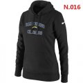 Wholesale Cheap Women's Nike San Diego Chargers Heart & Soul Pullover Hoodie Black