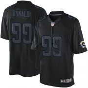 Wholesale Cheap Nike Rams #99 Aaron Donald Black Men's Stitched NFL Impact Limited Jersey