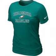 Wholesale Cheap Women's Nike Philadelphia Eagles Heart & Soul NFL T-Shirt Light Green
