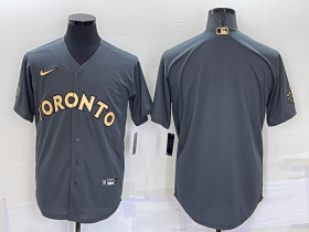 Wholesale Men\'s Toronto Blue Jays Blank Grey 2022 All Star Stitched Cool Base Nike Jersey