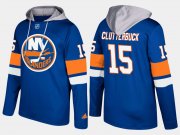 Wholesale Cheap Islanders #15 Cal Clutterbuck Blue Name And Number Hoodie