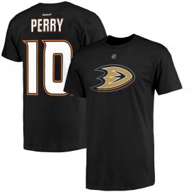 Wholesale Cheap Anaheim Ducks #10 Corey Perry Reebok Name & Number T-Shirt Black
