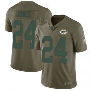 Wholesale Cheap Nike Packers #24 Josh Jones Olive Youth Stitched NFL Limited 2017 Salute to Service Jersey