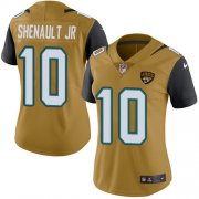Wholesale Cheap Nike Jaguars #10 Laviska Shenault Jr. Gold Women's Stitched NFL Limited Rush Jersey