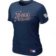 Wholesale Cheap Women's Detroit Tigers Nike Short Sleeve Practice MLB T-Shirt Midnight Blue
