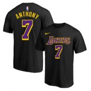 Wholesale Cheap Men's Black Purple Los Angeles Lakers #7 Carmelo Anthony Basketball T-Shirt