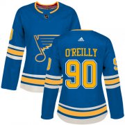Wholesale Cheap Adidas Blues #90 Ryan O'Reilly Blue Alternate Authentic Women's Stitched NHL Jersey