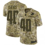 Wholesale Cheap Nike Lions #40 Jarrad Davis Camo Youth Stitched NFL Limited 2018 Salute to Service Jersey