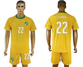 Wholesale Cheap Cote d\'lvoire #22 Bamba Home Soccer Country Jersey