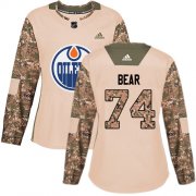 Wholesale Cheap Adidas Oilers #74 Ethan Bear Camo Authentic 2017 Veterans Day Women's Stitched NHL Jersey