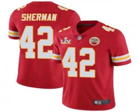 Wholesale Cheap Men\'s Kansas City Chiefs #42 Anthony Sherman Red 2021 Super Bowl LV Limited Stitched NFL Jersey