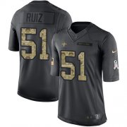 Wholesale Cheap Nike Saints #51 Cesar Ruiz Black Youth Stitched NFL Limited 2016 Salute to Service Jersey