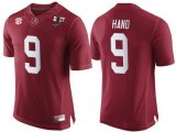 Wholesale Cheap Men's Alabama Crimson Tide #9 Da'Shawn Hand Red 2017 Championship Game Patch Stitched CFP Nike Limited Jersey