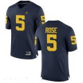 Wholesale Cheap Men's Michigan Wolverines #5 Jalen Rose Retired Navy Blue Stitched College Football Brand Jordan NCAA Jersey