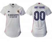 Wholesale Cheap Women 2020-2021 Real Madrid home aaa version customized white Soccer Jerseys