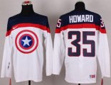 Wholesale Cheap Olympic Team USA #35 Jimmy Howard White Captain America Fashion Stitched NHL Jersey