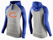 Wholesale Cheap Women's Nike Chicago Bears Performance Hoodie Grey & Blue