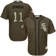 Wholesale Cheap White Sox #11 Luis Aparicio Green Salute to Service Stitched Youth MLB Jersey