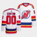 Wholesale Cheap Men's New Jersey Devils Custom White 2022-23 Reverse Retro Stitched Jersey