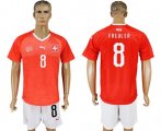 Wholesale Cheap Switzerland #8 Freuler Red Home Soccer Country Jersey