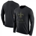 Wholesale Cheap Men's New Orleans Saints Nike Black Salute to Service Sideline Legend Performance Long Sleeve T-Shirt