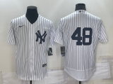 Wholesale Cheap Men's New York Yankees #48 Anthony Rizzo White No Name Stitched MLB Flex Base Nike Jersey