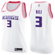 Wholesale Cheap Women's Sacramento Kings #3 George Hill White Pink NBA Swingman Fashion Jersey