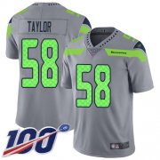 Wholesale Cheap Nike Seahawks #58 Darrell Taylor Gray Youth Stitched NFL Limited Inverted Legend 100th Season Jersey