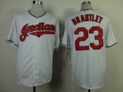 Wholesale Cheap Indians #23 Michael Brantley White Cool Base Stitched MLB Jersey