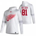 Wholesale Cheap Detroit Red Wings #81 Frans Nielsen Adidas Reverse Retro Pullover Hoodie White