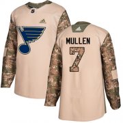Wholesale Cheap Adidas Blues #7 Joe Mullen Camo Authentic 2017 Veterans Day Stitched NHL Jersey