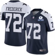 Wholesale Cheap Nike Cowboys #72 Travis Frederick Navy Blue Thanksgiving Men's Stitched With Established In 1960 Patch NFL Vapor Untouchable Limited Throwback Jersey