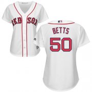 Wholesale Cheap Red Sox #50 Mookie Betts White Home Women's Stitched MLB Jersey